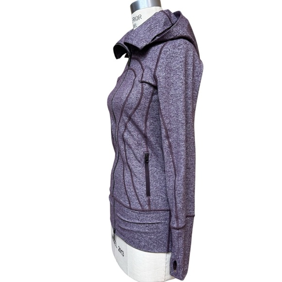 Lululemon Stride Jacket II Luon Hooded Size 4 Heathered Cherry Athleisure Yoga - Picture 4 of 16